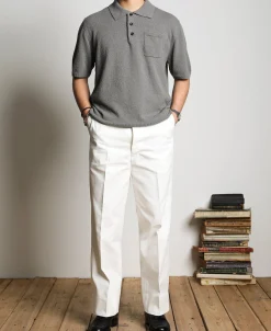 Sale Lot 917 Cotton-Blend Bouclé Polo Shirt - Gray Short Sleeve T-Shirts | Polo Shirts