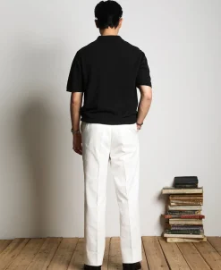 Hot Lot 917 Cotton-Blend Bouclé Polo Shirt - Black Polo Shirts | Short Sleeve T-Shirts