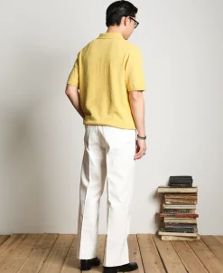 Fashion Lot 917 Cotton-Blend Bouclé Polo Shirt - Yellow Polo Shirts | Short Sleeve T-Shirts