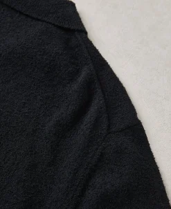 Hot Lot 917 Cotton-Blend Bouclé Polo Shirt - Black Polo Shirts | Short Sleeve T-Shirts