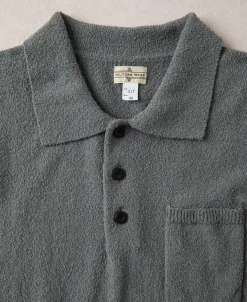 Sale Lot 917 Cotton-Blend Bouclé Polo Shirt - Gray Short Sleeve T-Shirts | Polo Shirts