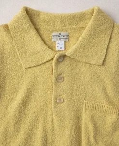 Fashion Lot 917 Cotton-Blend Bouclé Polo Shirt - Yellow Polo Shirts | Short Sleeve T-Shirts
