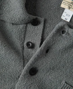 Sale Lot 917 Cotton-Blend Bouclé Polo Shirt - Gray Short Sleeve T-Shirts | Polo Shirts