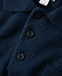 Best Lot 917 Cotton-Blend Bouclé Polo Shirt - Dark Blue Polo Shirts | Short Sleeve T-Shirts