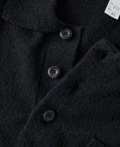Hot Lot 917 Cotton-Blend Bouclé Polo Shirt - Black Polo Shirts | Short Sleeve T-Shirts