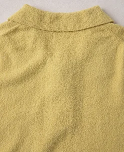Fashion Lot 917 Cotton-Blend Bouclé Polo Shirt - Yellow Polo Shirts | Short Sleeve T-Shirts