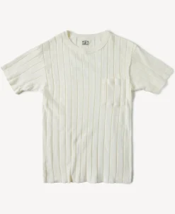 Hot Lot 105 Drop Needle Ribbed Pocket T-Shirt - Ivory Short Sleeve T-Shirts | T-shirts