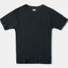 Online Lot 105 Drop Needle Ribbed Pocket T-Shirt - Charcoal Black Short Sleeve T-Shirts | T-shirts