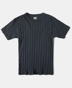 Sale Lot 105 Drop Needle Ribbed Pocket T-Shirt - Dark Gray Short Sleeve T-Shirts | T-shirts