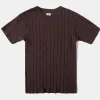 Sale Lot 105 Drop Needle Ribbed Pocket T-Shirt - Chocolate Brown Short Sleeve T-Shirts | T-shirts