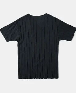 Online Lot 105 Drop Needle Ribbed Pocket T-Shirt - Charcoal Black Short Sleeve T-Shirts | T-shirts