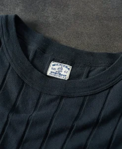Online Lot 105 Drop Needle Ribbed Pocket T-Shirt - Charcoal Black Short Sleeve T-Shirts | T-shirts