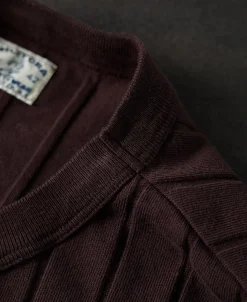 Sale Lot 105 Drop Needle Ribbed Pocket T-Shirt - Chocolate Brown Short Sleeve T-Shirts | T-shirts