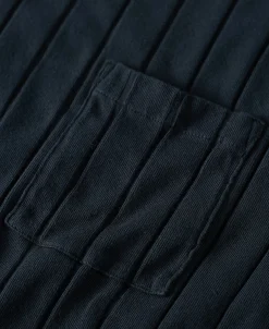 Online Lot 105 Drop Needle Ribbed Pocket T-Shirt - Charcoal Black Short Sleeve T-Shirts | T-shirts