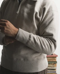Online Lot 119 Half-Zip Pullover Sweatshirt - Oatmeal Sweatshirts&hoodies