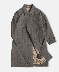 Best Lot 320 Herringbone Wool Balmacaan Long Coat Jackets&coats