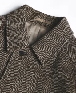 Best Lot 320 Herringbone Wool Balmacaan Long Coat Jackets&coats