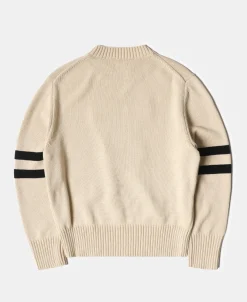 Clearance Lot 916 Ivy Mock Neck Letter Patch Sweater - Apricot Knitwear&sweaters