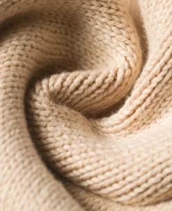 Clearance Lot 916 Ivy Mock Neck Letter Patch Sweater - Apricot Knitwear&sweaters