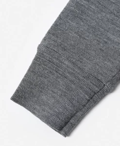 Outlet Lot 913 1940s Contrast Wool Cardigan - Wine Red/Gray Knitwear&sweaters