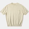 Fashion Lot 918 1940s Cotton-Blend Bouclé Pocket T-Shirt - Ivory Short Sleeve T-Shirts | T-shirts