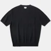 Discount Lot 918 1940s Cotton-Blend Bouclé Pocket T-Shirt - Black Short Sleeve T-Shirts | T-shirts