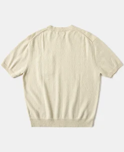 Fashion Lot 918 1940s Cotton-Blend Bouclé Pocket T-Shirt - Ivory Short Sleeve T-Shirts | T-shirts