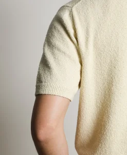 Fashion Lot 918 1940s Cotton-Blend Bouclé Pocket T-Shirt - Ivory Short Sleeve T-Shirts | T-shirts