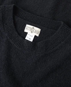 Discount Lot 918 1940s Cotton-Blend Bouclé Pocket T-Shirt - Black Short Sleeve T-Shirts | T-shirts