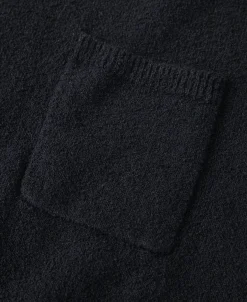 Discount Lot 918 1940s Cotton-Blend Bouclé Pocket T-Shirt - Black Short Sleeve T-Shirts | T-shirts