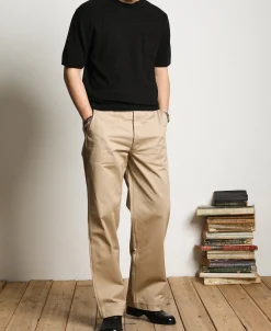 Discount Lot 918 1940s Cotton-Blend Bouclé Pocket T-Shirt - Black Short Sleeve T-Shirts | T-shirts