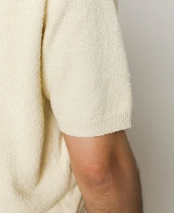 Fashion Lot 918 1940s Cotton-Blend Bouclé Pocket T-Shirt - Ivory Short Sleeve T-Shirts | T-shirts