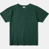 Sale Lot 102 1940s Heavyweight Slub Pocket T-Shirt - Dark Green Short Sleeve T-Shirts | T-shirts