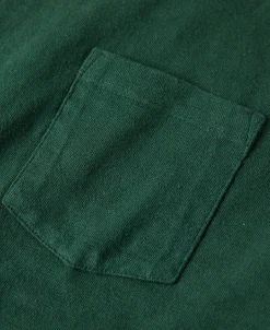 Sale Lot 102 1940s Heavyweight Slub Pocket T-Shirt - Dark Green Short Sleeve T-Shirts | T-shirts