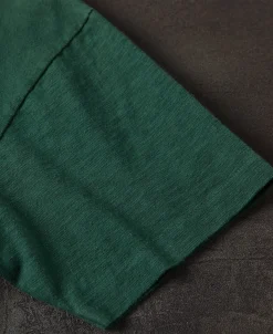 Sale Lot 102 1940s Heavyweight Slub Pocket T-Shirt - Dark Green Short Sleeve T-Shirts | T-shirts