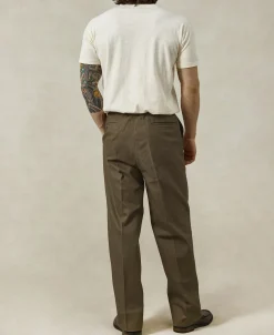 Clearance Lot 826 1940s Herringbone Work Trousers - Light Brown Pants&trousers