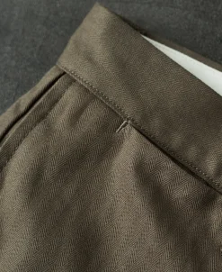 Clearance Lot 826 1940s Herringbone Work Trousers - Light Brown Pants&trousers