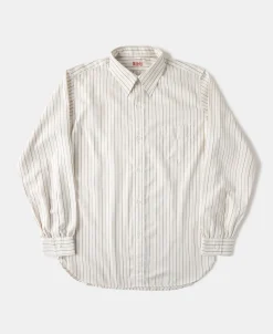 Best Lot 215 1930s Jacquard Fine Stripe Dress Shirt Long Sleeve Shirts | Shirts