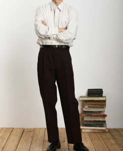Best Lot 215 1930s Jacquard Fine Stripe Dress Shirt Long Sleeve Shirts | Shirts