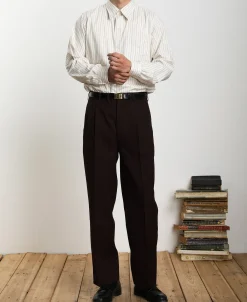 Best Lot 215 1930s Jacquard Fine Stripe Dress Shirt Long Sleeve Shirts | Shirts