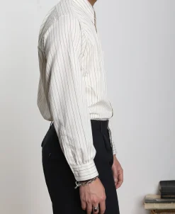 Best Lot 215 1930s Jacquard Fine Stripe Dress Shirt Long Sleeve Shirts | Shirts