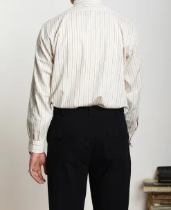 Best Lot 215 1930s Jacquard Fine Stripe Dress Shirt Long Sleeve Shirts | Shirts