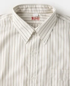 Best Lot 215 1930s Jacquard Fine Stripe Dress Shirt Long Sleeve Shirts | Shirts