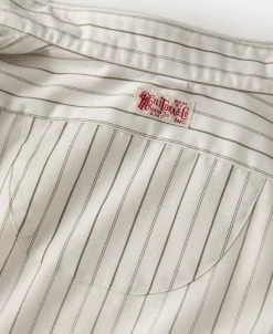 Best Lot 215 1930s Jacquard Fine Stripe Dress Shirt Long Sleeve Shirts | Shirts