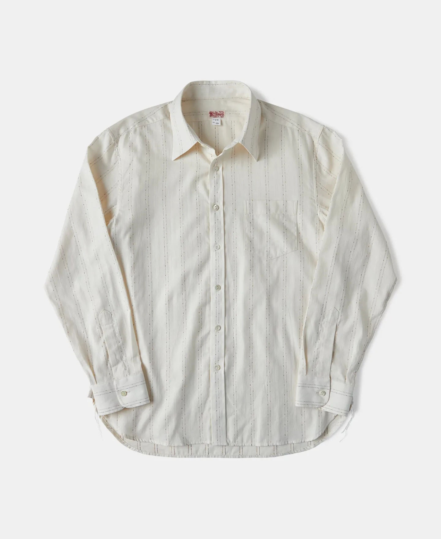 Clearance Lot 215 1930s Jacquard Stripe Point Collar Dress Shirt Long Sleeve Shirts | Shirts