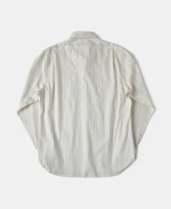 Clearance Lot 215 1930s Jacquard Stripe Point Collar Dress Shirt Long Sleeve Shirts | Shirts