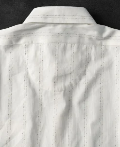 Clearance Lot 215 1930s Jacquard Stripe Point Collar Dress Shirt Long Sleeve Shirts | Shirts