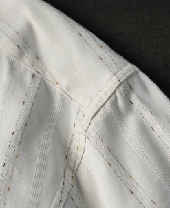 Clearance Lot 215 1930s Jacquard Stripe Point Collar Dress Shirt Long Sleeve Shirts | Shirts