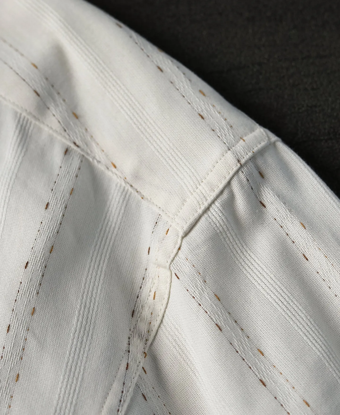 Clearance Lot 215 1930s Jacquard Stripe Point Collar Dress Shirt Long Sleeve Shirts | Shirts