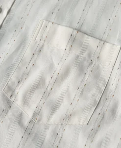 Clearance Lot 215 1930s Jacquard Stripe Point Collar Dress Shirt Long Sleeve Shirts | Shirts